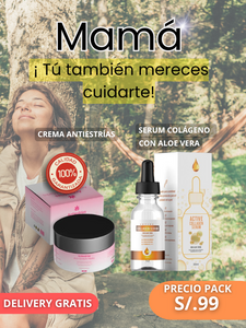 PACK MAMA RADIANTE 💃: SÉRUM COLAGENO+CREMA ANTIESTRIAS🤰